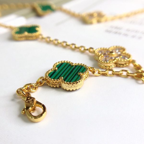18K Vintage Alhambra 20 Motifs Long Clover Necklace - Image 8