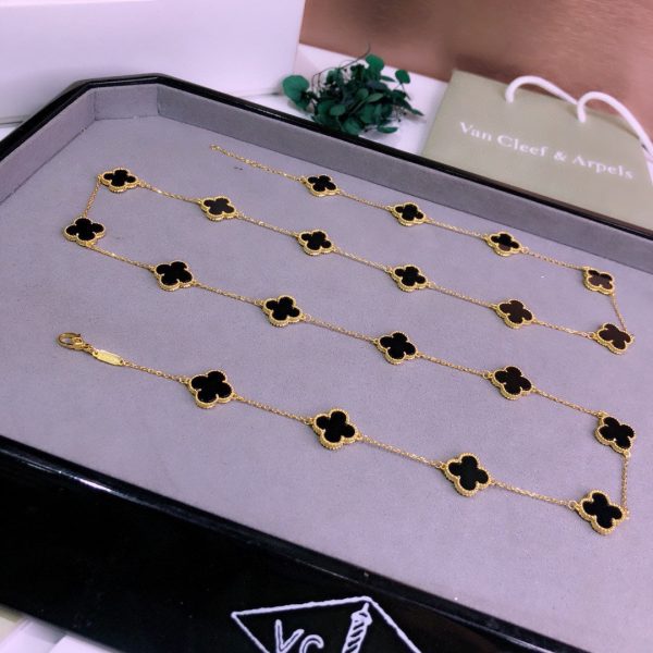 18K Vintage Alhambra 20 Motifs Long Necklace - Image 7