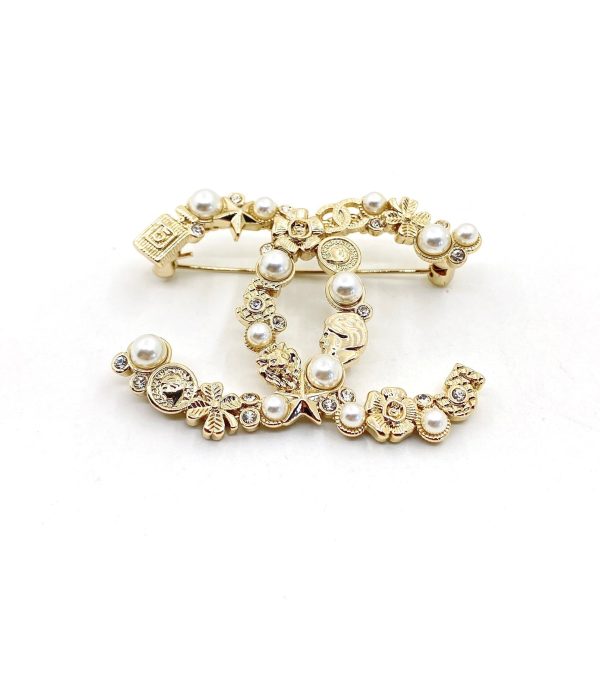 18K CC Pearls Brooch - Image 5
