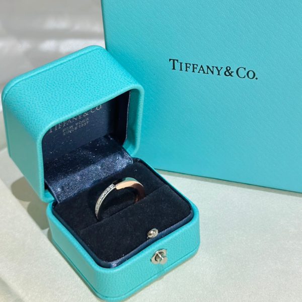 18K T Lock Diamond Rose Gold Ring - 图片 8