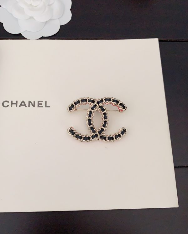 18K CC Leather Pink Brooch - 图片 5