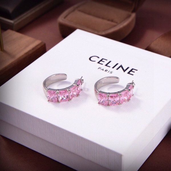 18K CE Pink Crystal Earrings - 图片 4