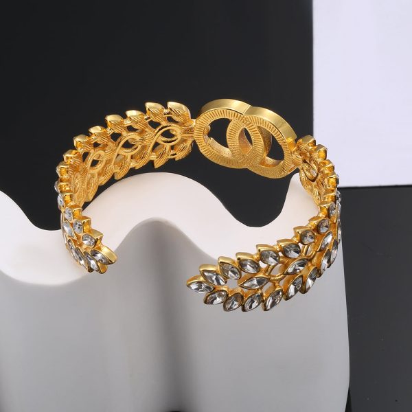 18K CC Crystals Open Cuff Bracelet - Image 8