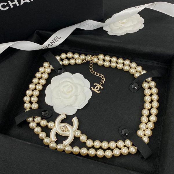 18K CC Pearl Chain Necklace - 图片 5