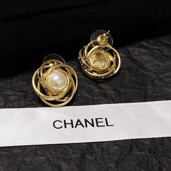 18K CC Pearl Earrings - 图片 5