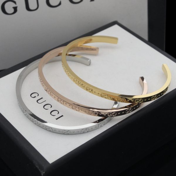 18K Double G Icon Open Cuff Bracelet - 图片 3