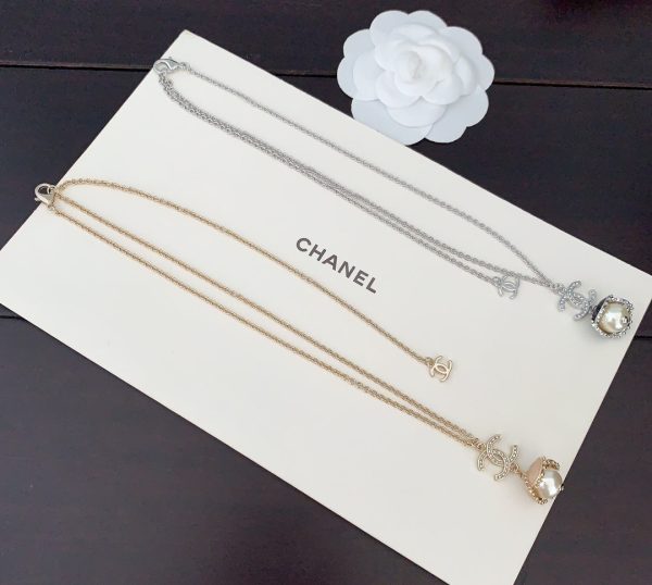 18K CC Pearls Flower Necklace - 图片 3