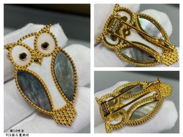 18K Lucky Animals Owl Clip Brooch - 图片 5