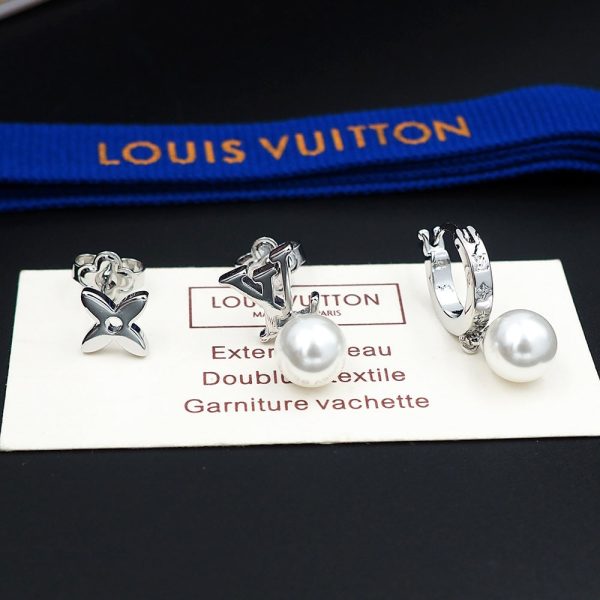 18K Louis Monogram Pearls Earrings - 图片 3