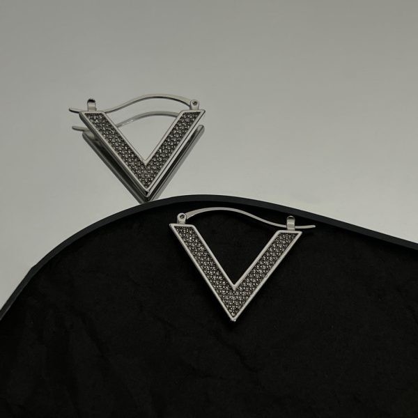 18K Vlogo Diamonds Earrings - 图片 4