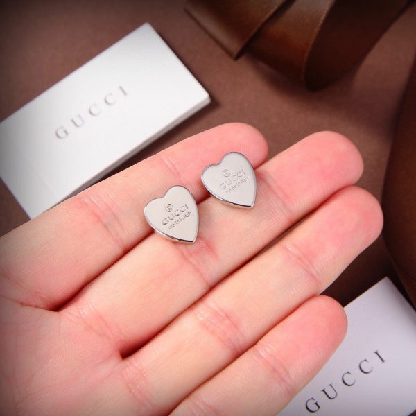 18k Double G Heart Earrings - 图片 2