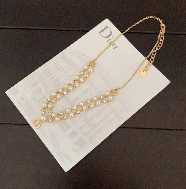 18K CD Long Pearl Chain Necklace - 图片 3