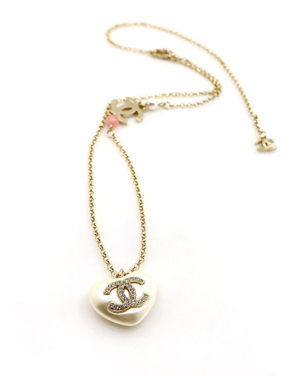 18K CC Pearl Heart Pink Necklace - 图片 5