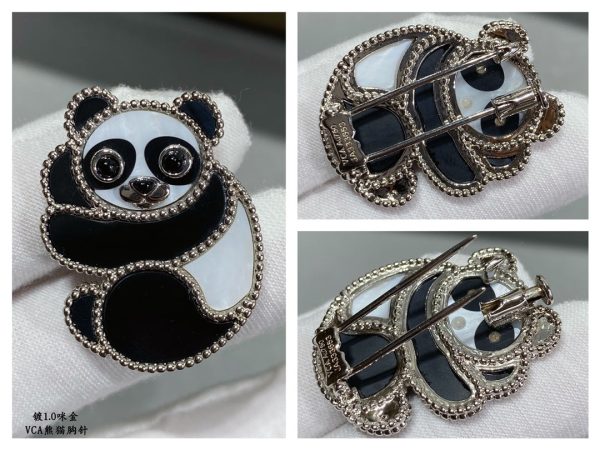 18K Lucky Animals Panda Clip Brooch - 图片 4