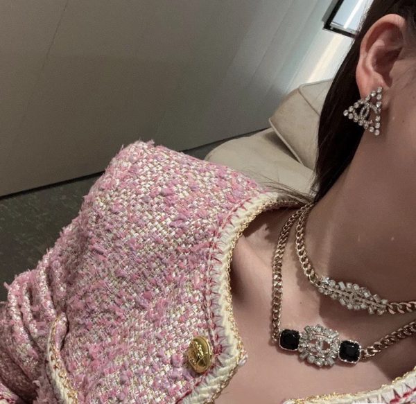 18K CC Black Crystals Chain Necklace - 图片 3