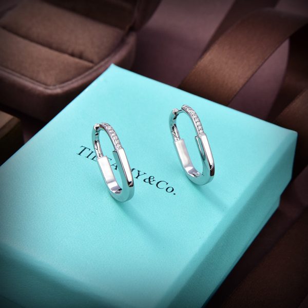 18K T Lock Diamonds Medium Earrings - 图片 5