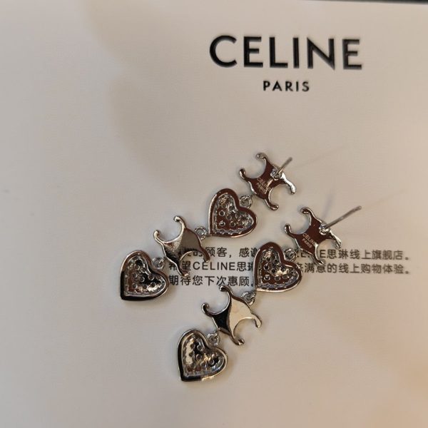 18K Triomphe Heart Pendant Earrings - Image 6