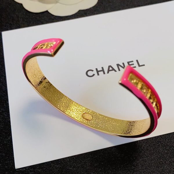 18K CC Pink Open Cuff Bracelet - Image 4