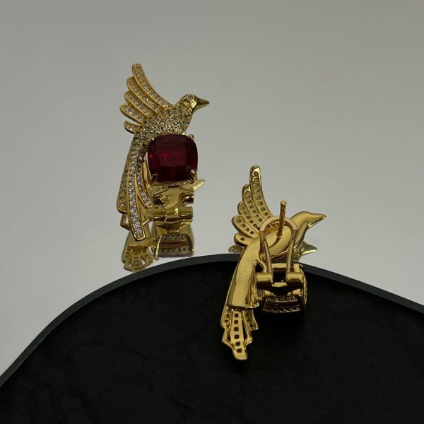 18K T Bird Diamonds Earrings - 图片 5