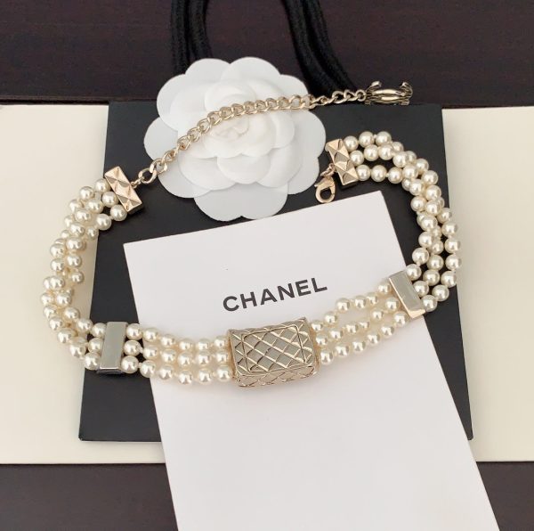 18K CC Bag Pearls Chain Necklace - 图片 5