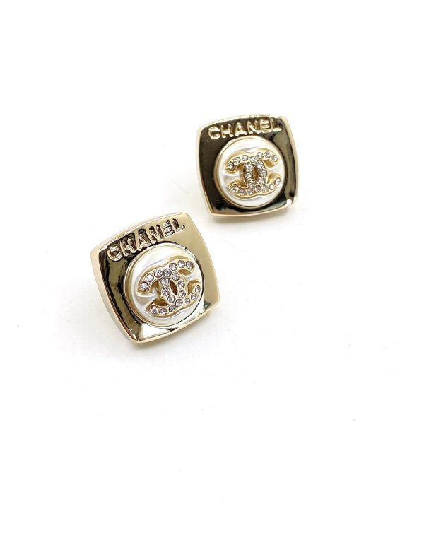 18K CC Diamond Square Earrings - 图片 5