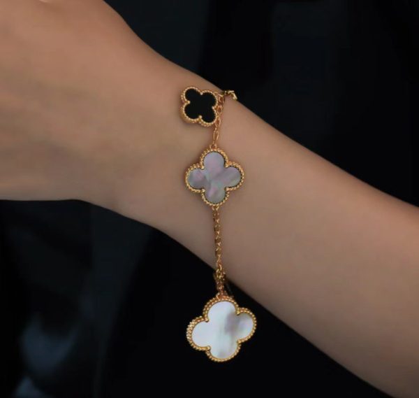 18K Magic Alhambra Five Motifs Clover Bracelet - 图片 11
