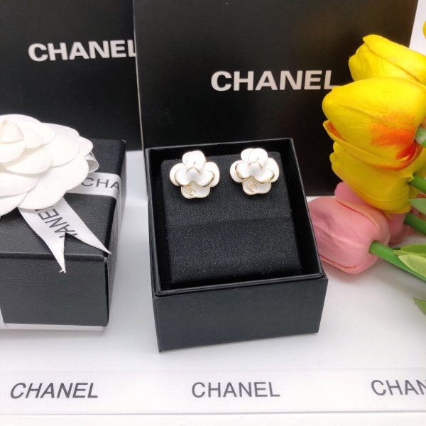 18K CC Flower Pearl Earrings - 图片 5