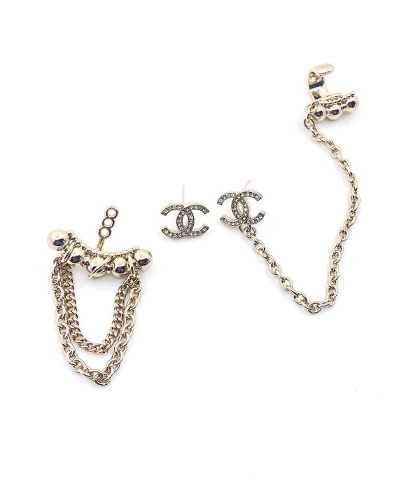 18K CC Chain Earrings - Image 4