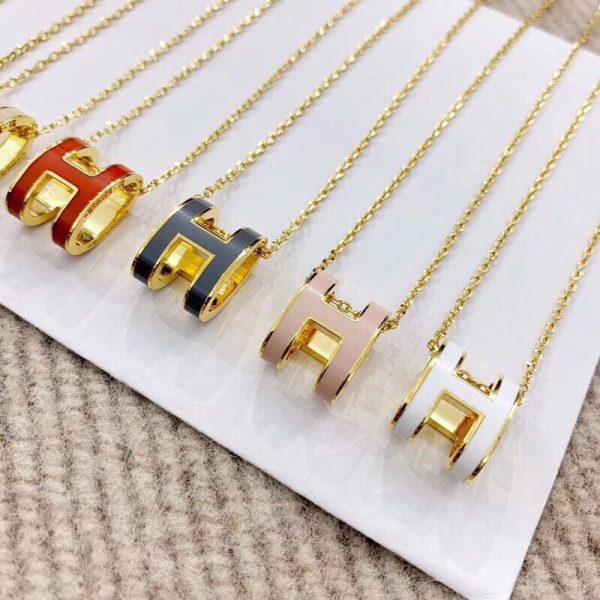 18K Mini Pop H Pink Necklace - 图片 3