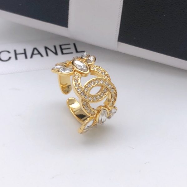 18K CC Flower Crystals Ring - 图片 7