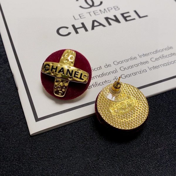 18K CC Red Yellow Gold Earrings - 图片 6