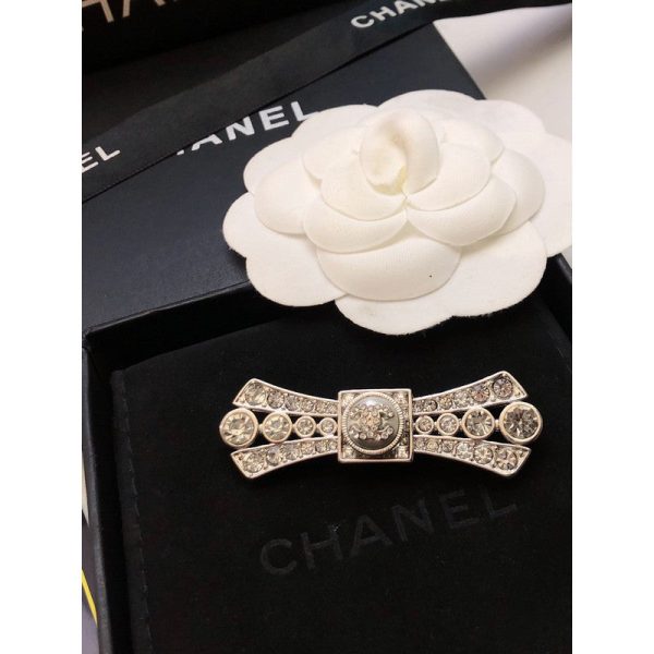 18K CC Bow Tie Diamond Brooch - 图片 5