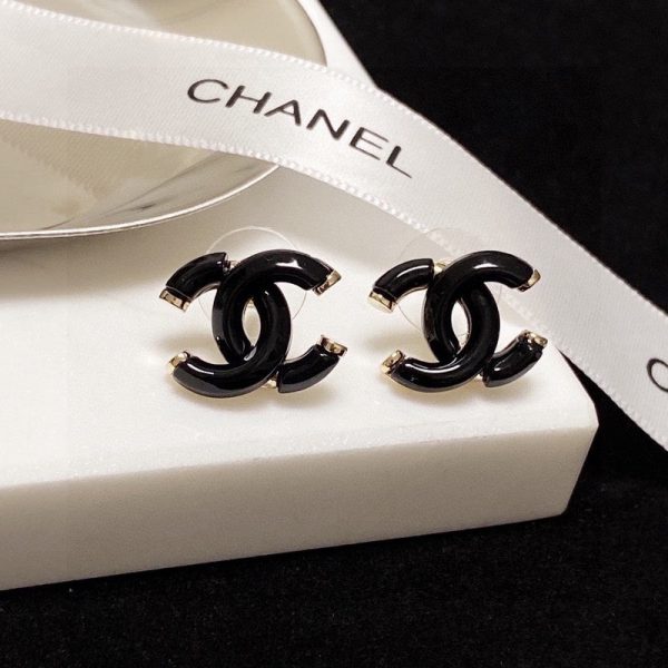 18K CC Black Gold Earrings - 图片 9