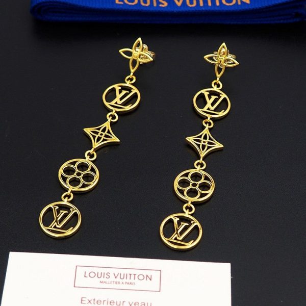 18K Louis Lace Long Earrings - 图片 11