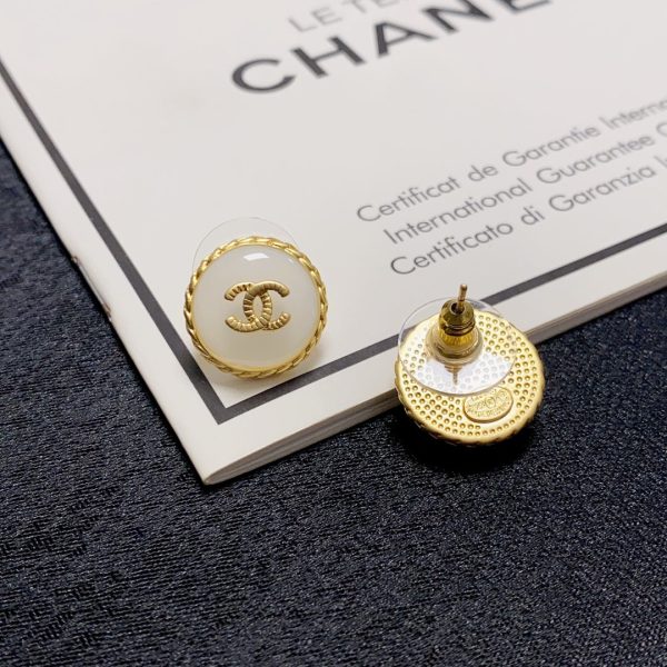 18K CC Pearl Vintage Earrings - 图片 4