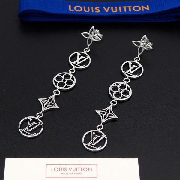 18K Louis Lace Long Earrings - 图片 14