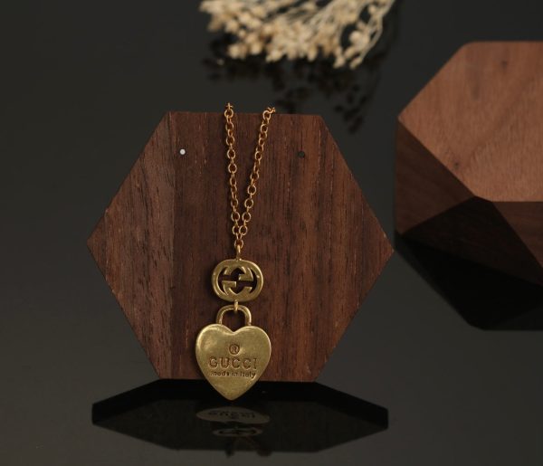 18K Double G Heart Pendant Necklace - 图片 6