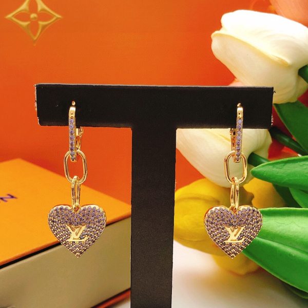 18K Louis Heart Diamond Earrings - 图片 5