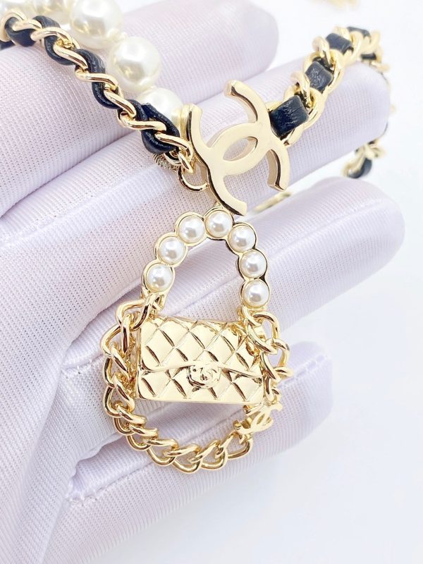 18K CC Pearl Bag Pendant Necklace - 图片 4