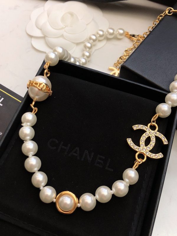 18K CC Pearl Chain Necklace - 图片 2