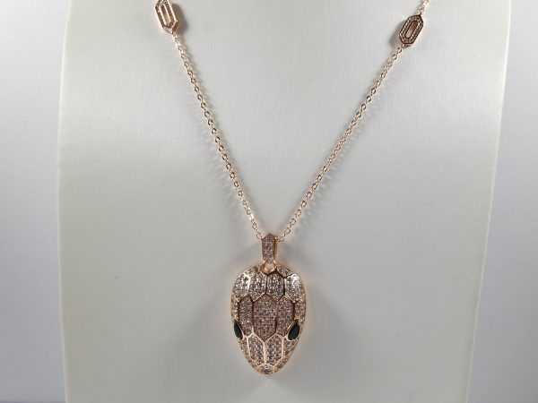 18K BV Serpenti Emerald Necklace - 图片 8