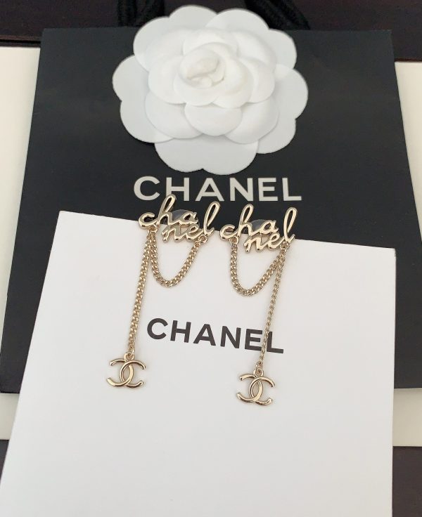 18K CC Letter Earrings - 图片 5