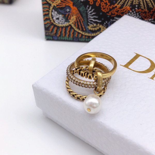 18K CD Pearl & Crystal J'Adior Rings - 图片 4