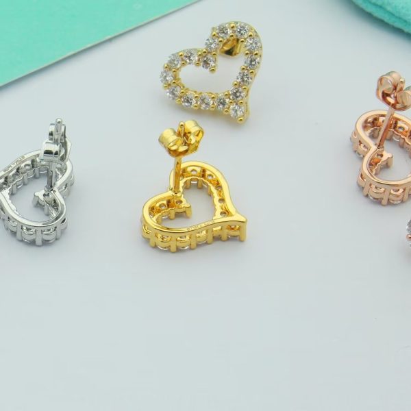 18K T Heart Diamonds Earrings - 图片 8