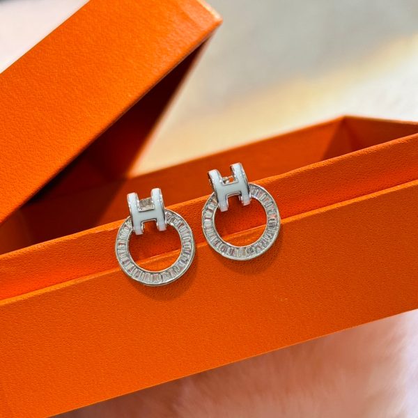 18K Clic H Diamond Earrings - 图片 5