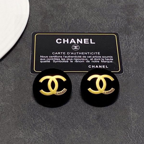 18K CC Black Yellow Gold Earrings - Image 7