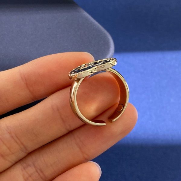 18K CC Black Open Ring - Image 6