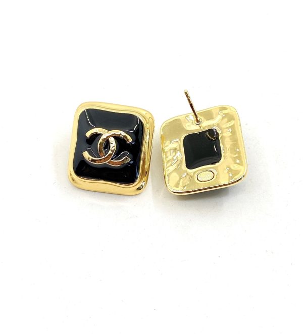 18K Square CC Earrings - 图片 6