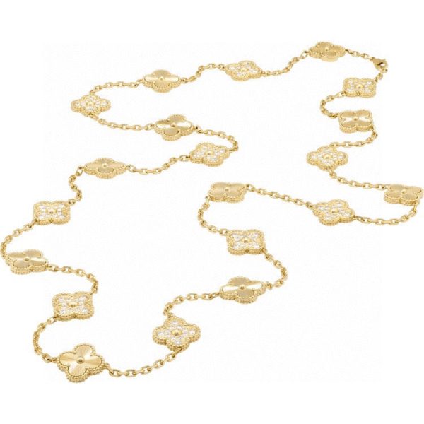 18K Vintage Alhambra 20 Motifs Long Necklace - 图片 4