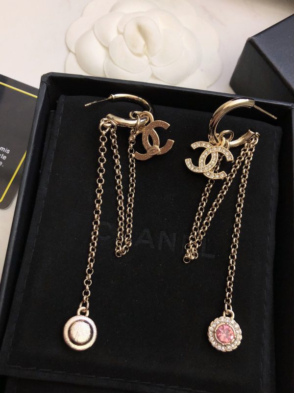 18K CC Tassel Crystals Earrings - 图片 8